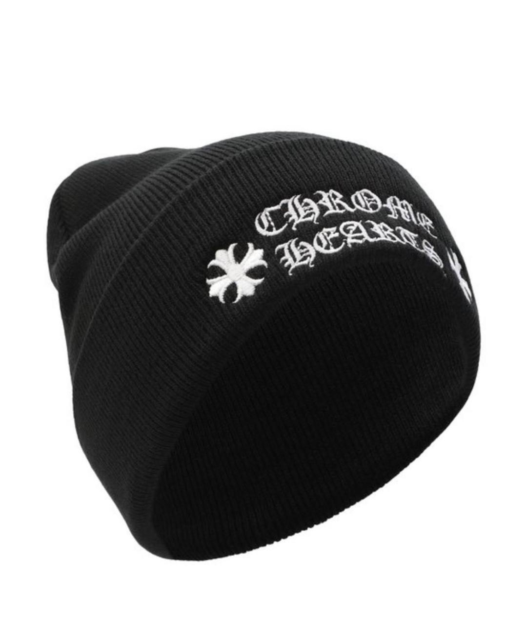 CHROME HEARTS Черная хлопковая шапка, фото 2