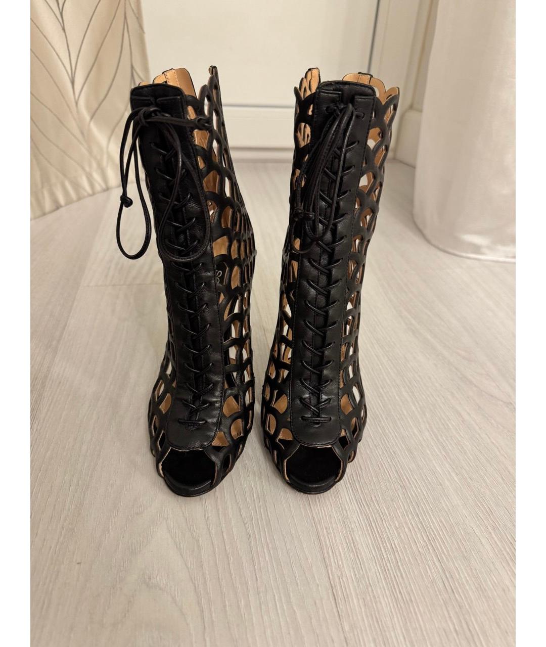 SERGIO ROSSI Черные кожаные босоножки, фото 2