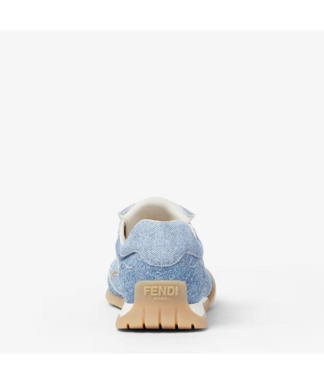 FENDI Голубые текстильные кеды, фото 3