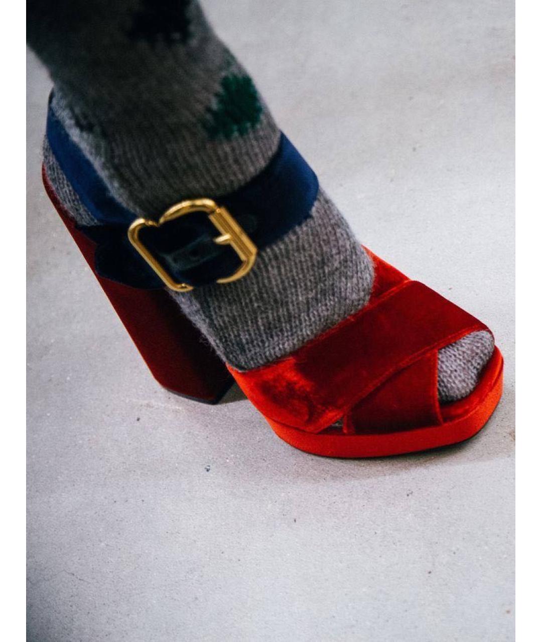 PRADA Мульти бархатные туфли, фото 5