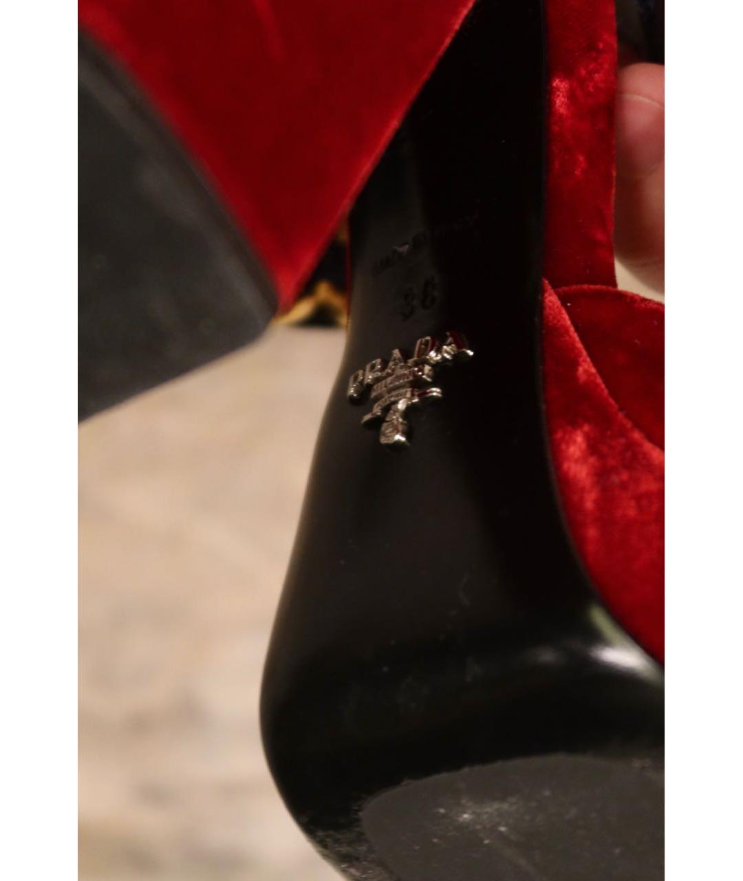 PRADA Мульти бархатные туфли, фото 8