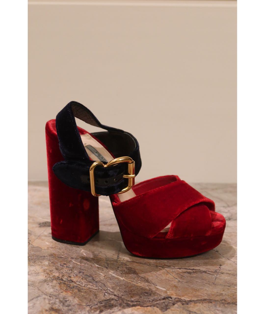 PRADA Мульти бархатные туфли, фото 9