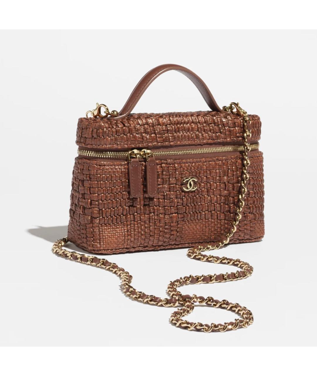 CHANEL Коричневая пелетеная сумка через плечо, фото 4