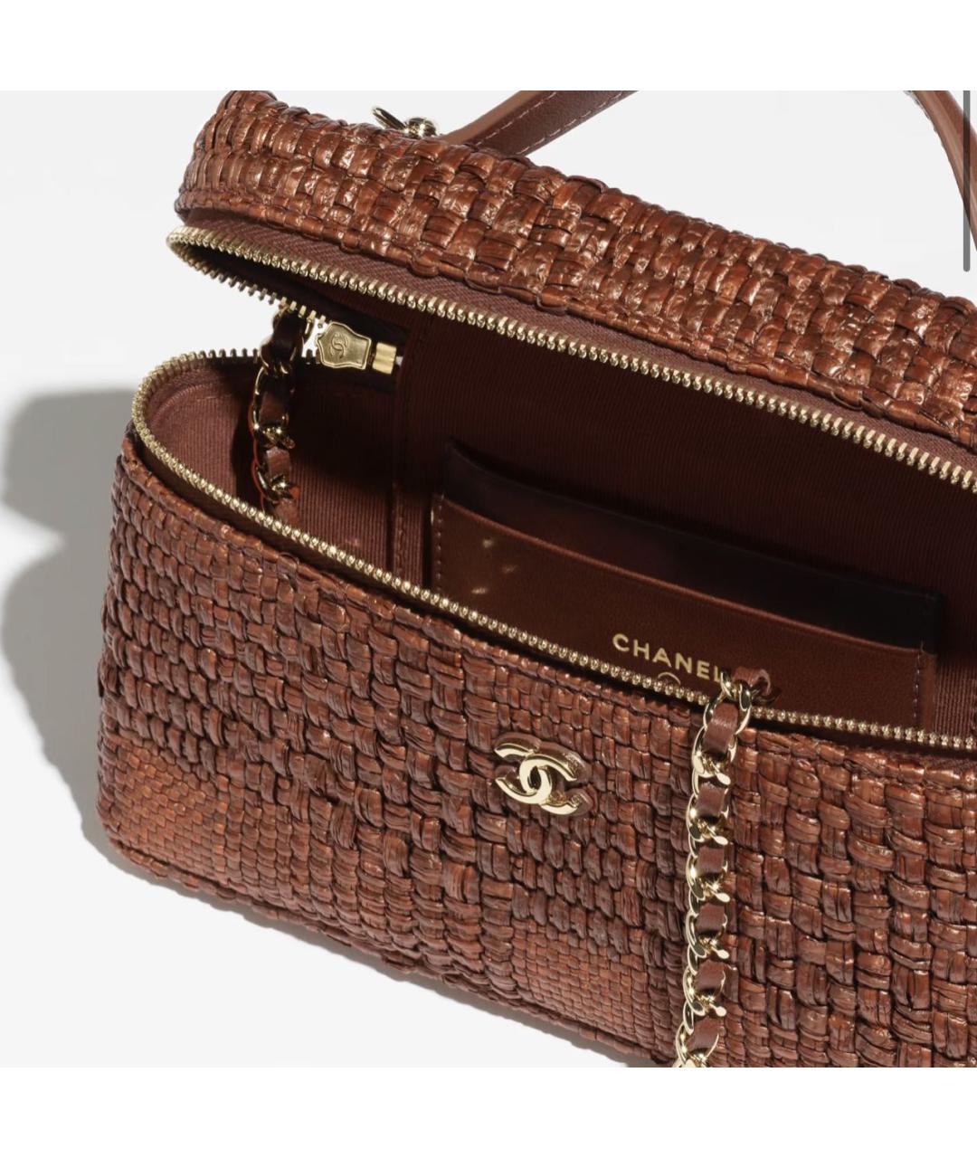 CHANEL Коричневая пелетеная сумка через плечо, фото 3