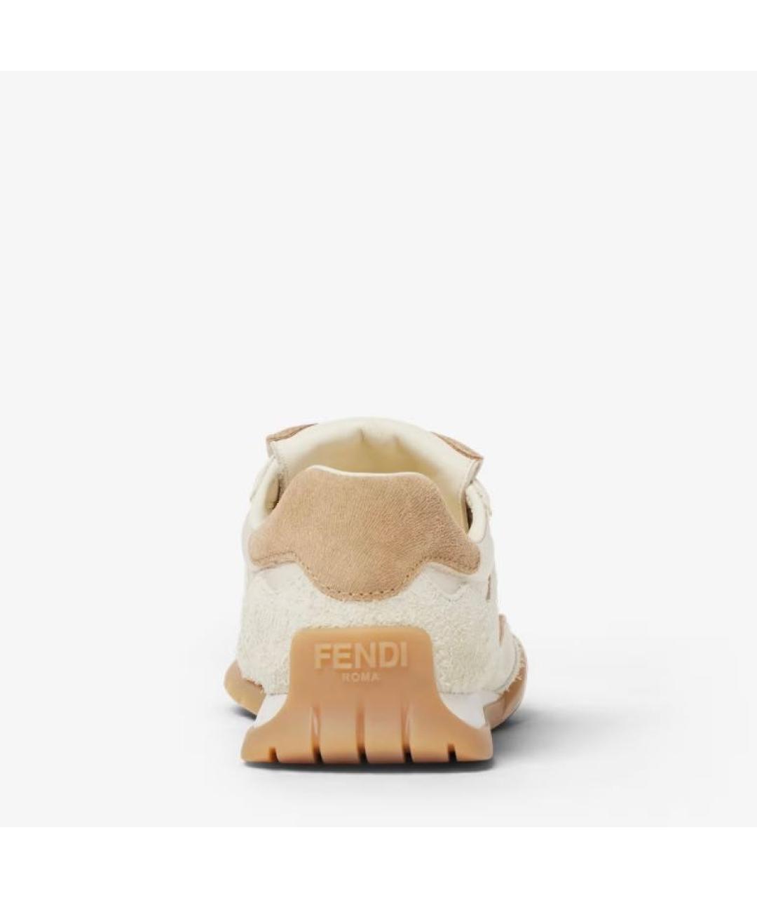 FENDI Бежевые текстильные кеды, фото 3