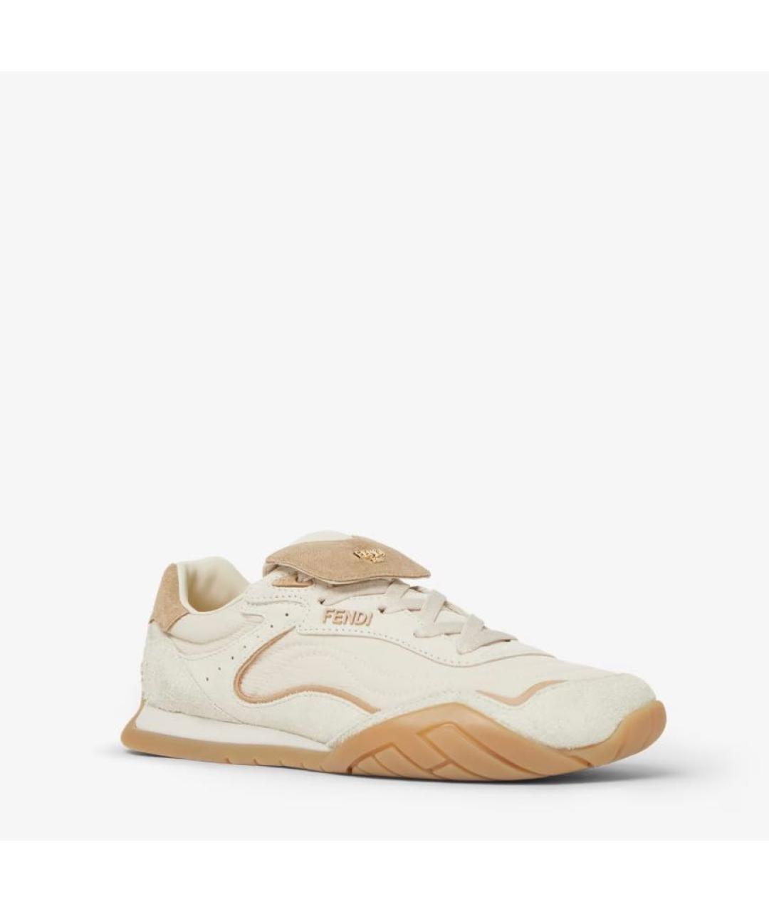 FENDI Бежевые текстильные кеды, фото 2