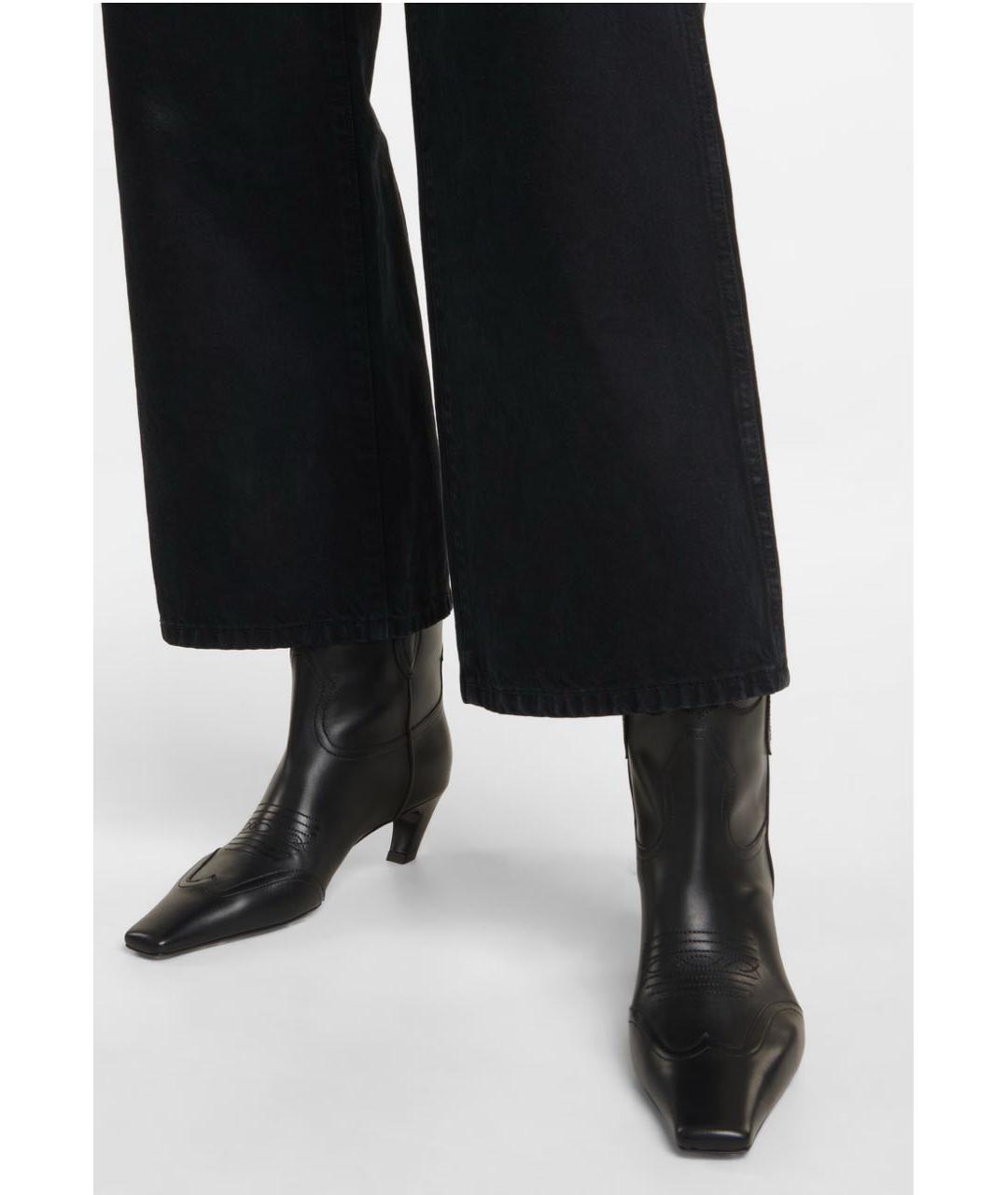 KHAITE Черные кожаные полусапоги, фото 5