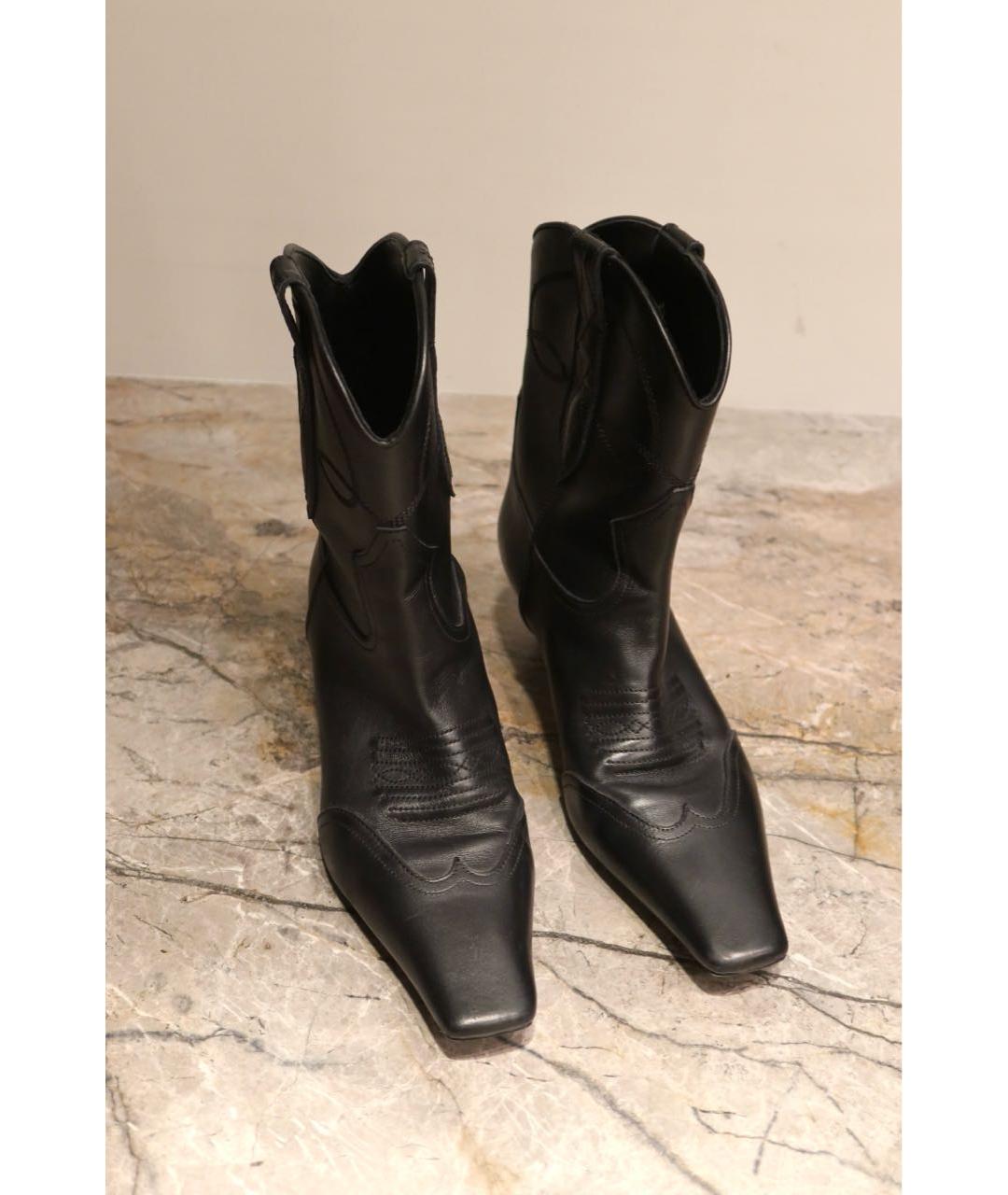 KHAITE Черные кожаные полусапоги, фото 2