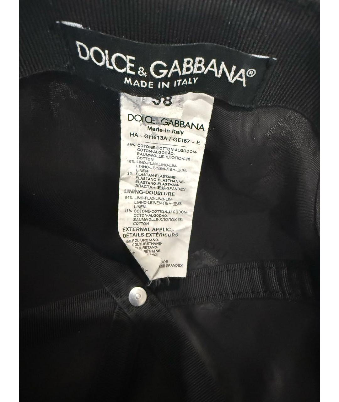 DOLCE&GABBANA Черная синтетическая кепка/бейсболка, фото 5