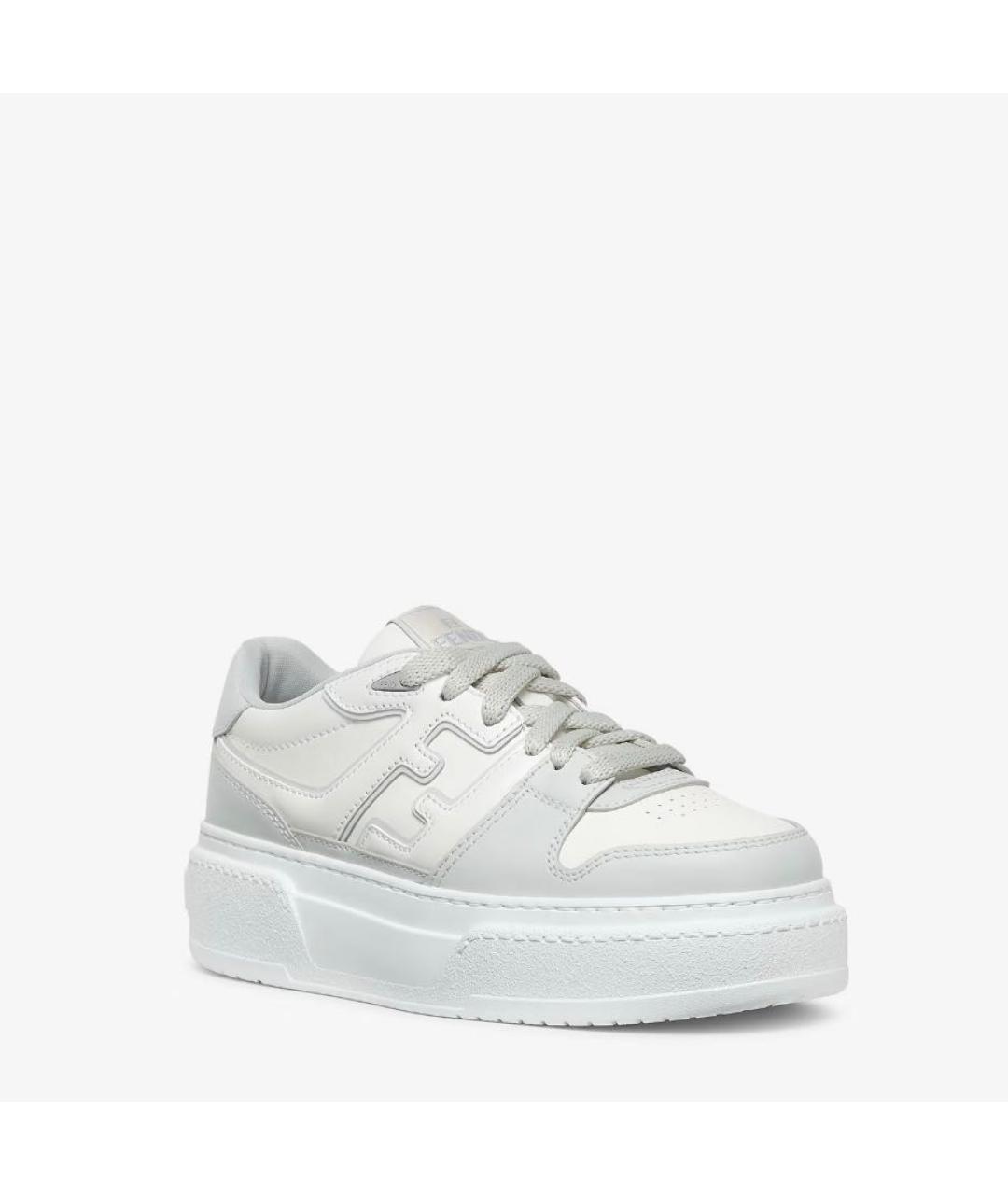 FENDI Серые кожаные кеды, фото 2