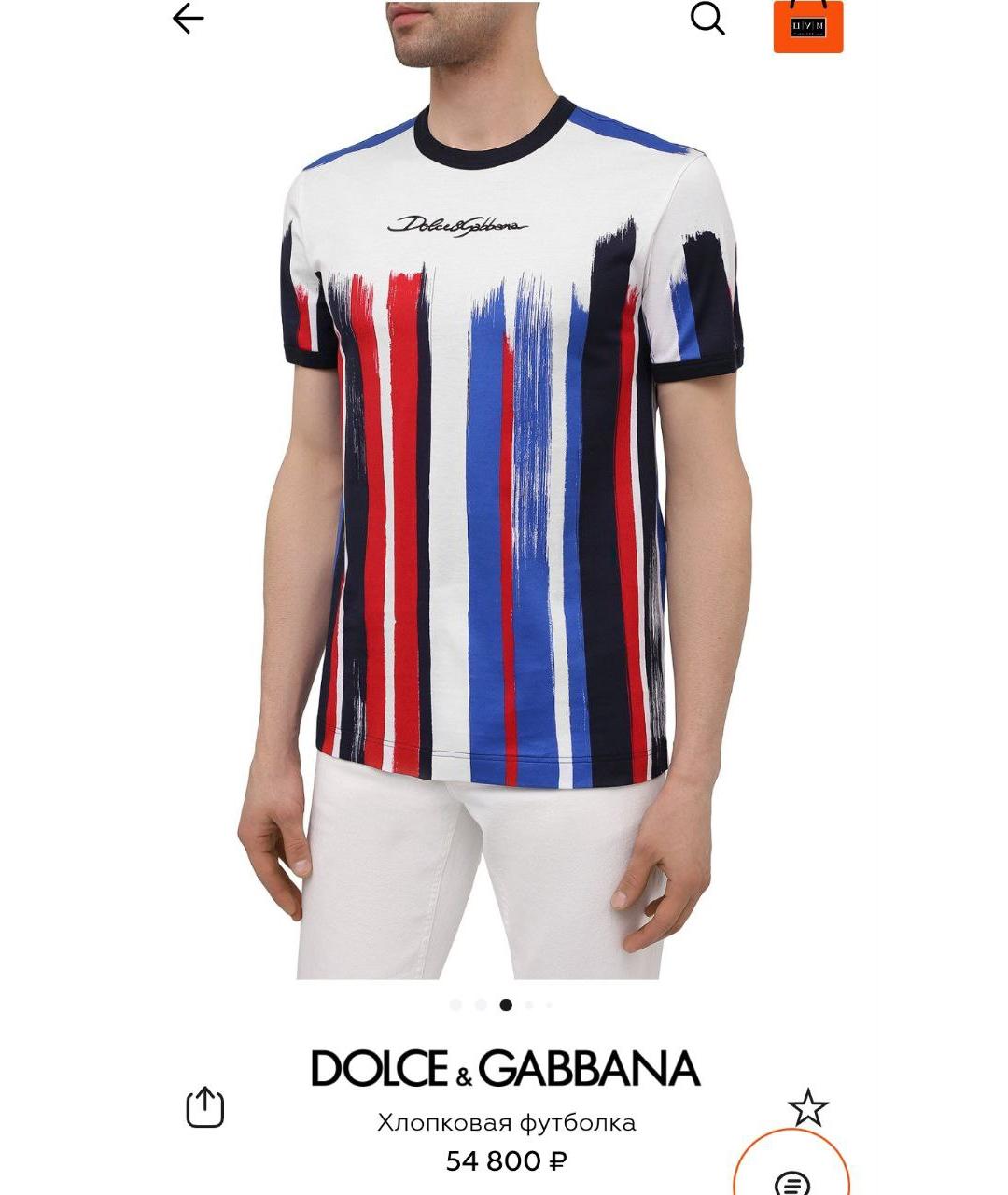 DOLCE&GABBANA Мульти хлопковая футболка, фото 2