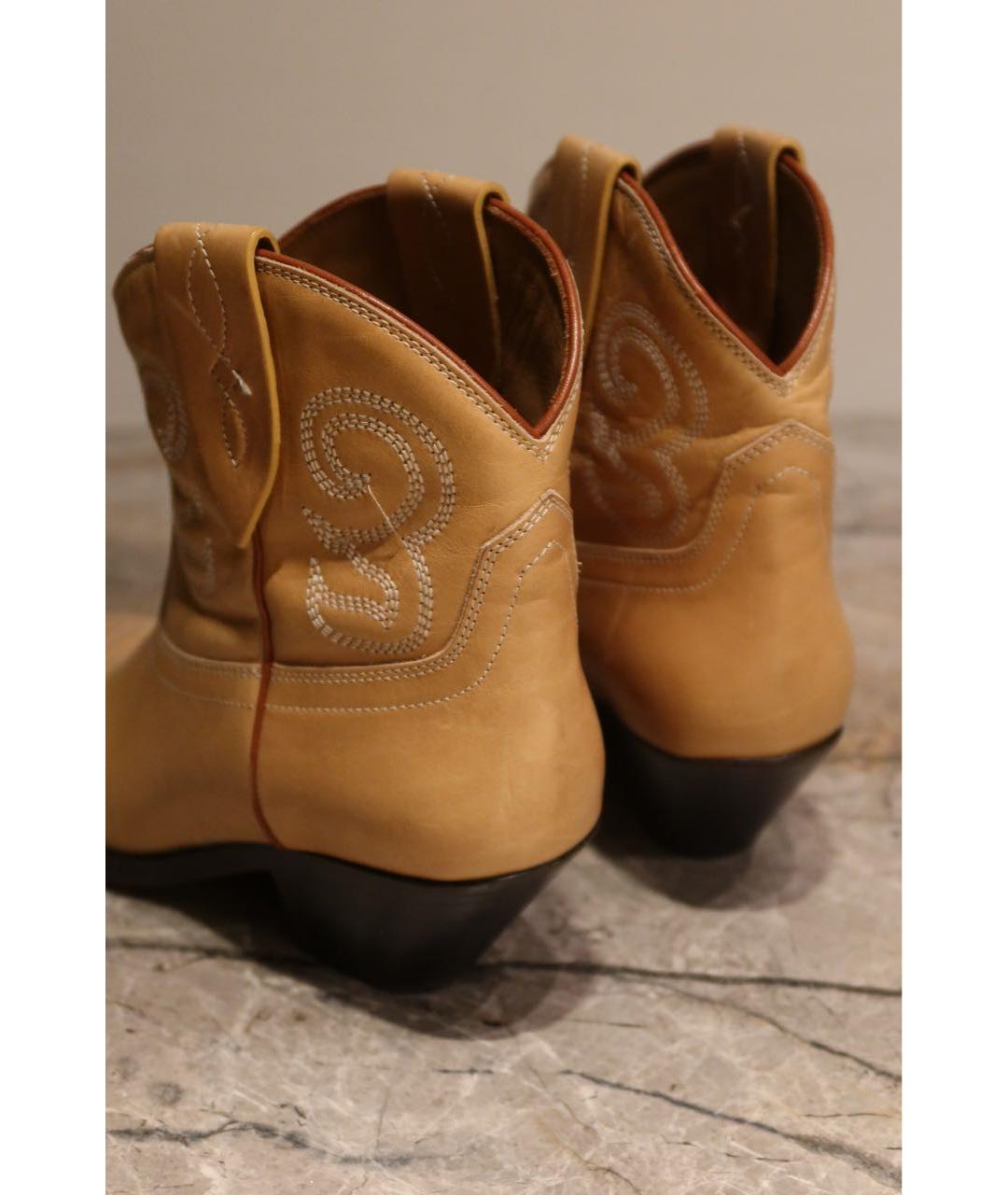 ISABEL MARANT Бежевые кожаные полусапоги, фото 4