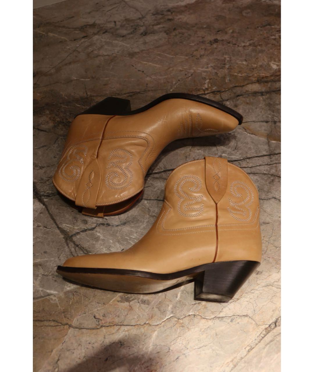 ISABEL MARANT Бежевые кожаные полусапоги, фото 2