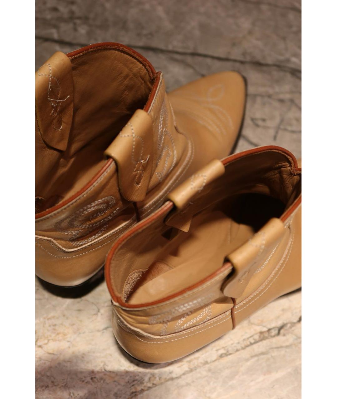 ISABEL MARANT Бежевые кожаные полусапоги, фото 7