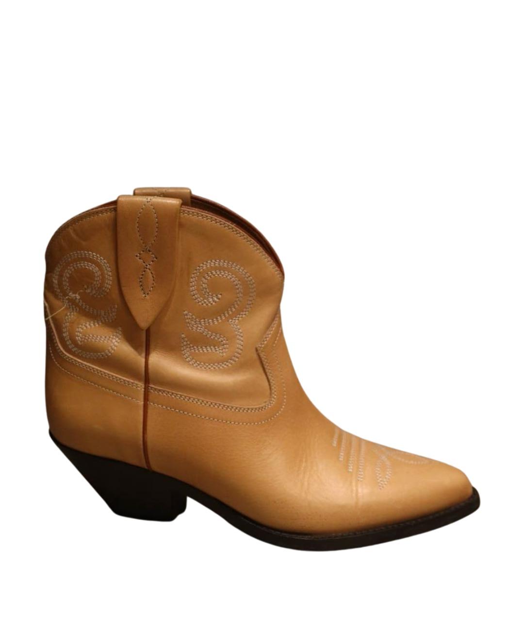 ISABEL MARANT Бежевые кожаные полусапоги, фото 1