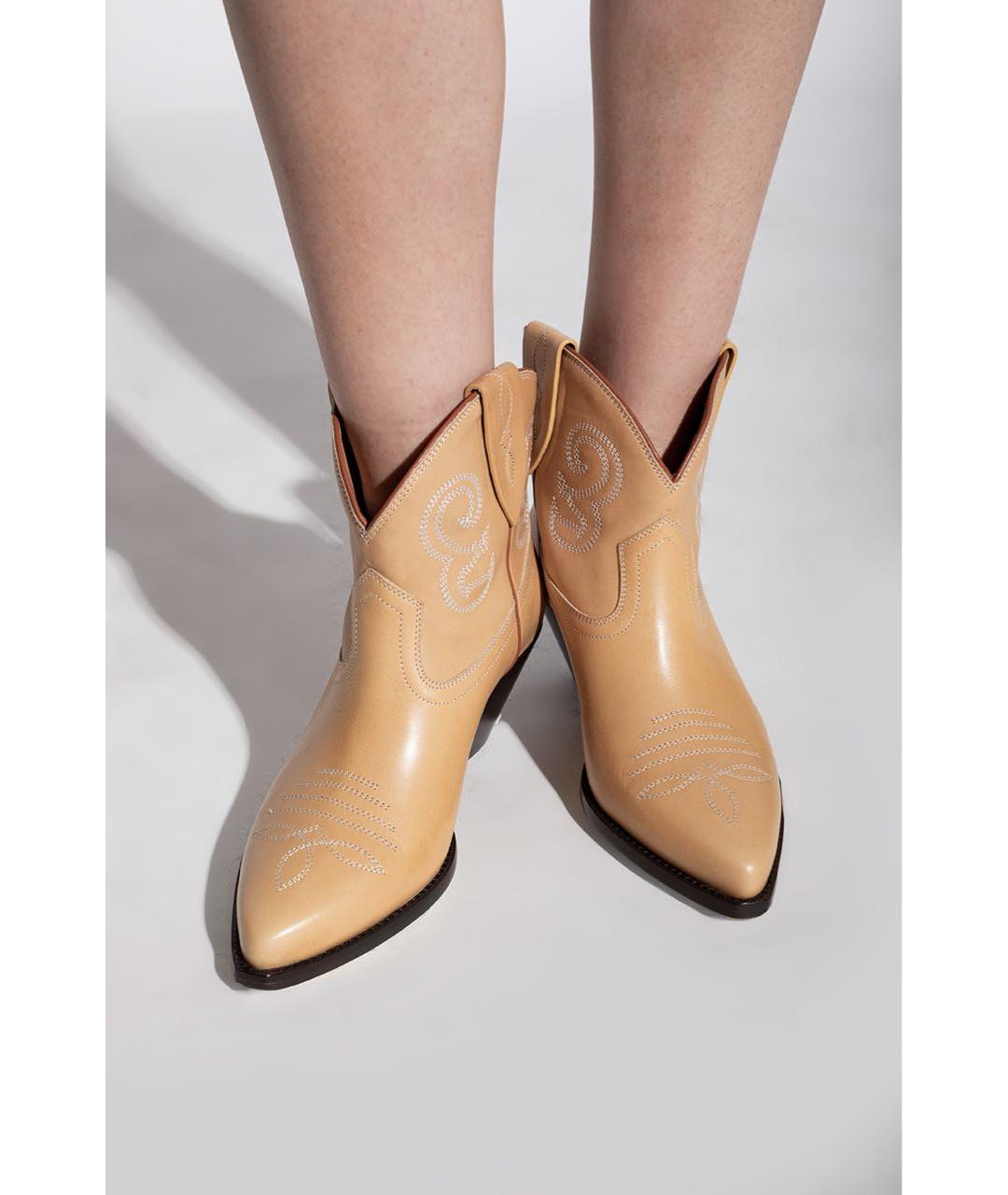 ISABEL MARANT Бежевые кожаные полусапоги, фото 5