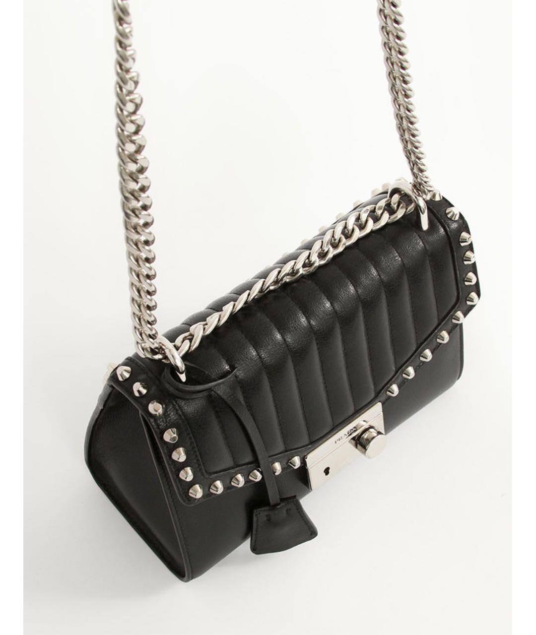 PRADA Черная кожаная сумка через плечо, фото 2