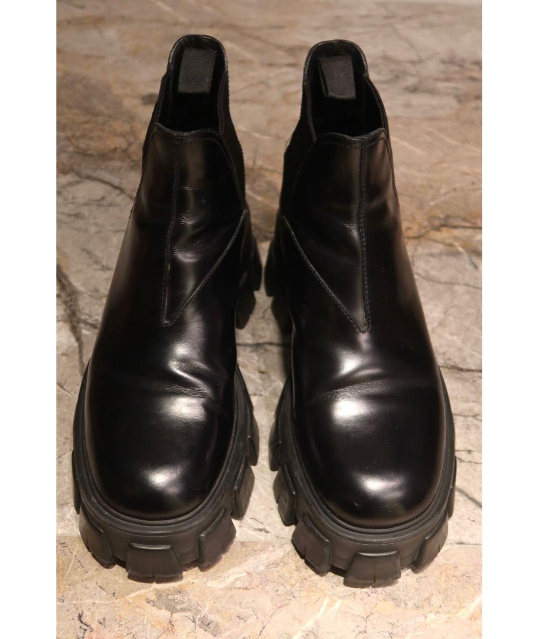 PRADA Черные кожаные ботинки, фото 2