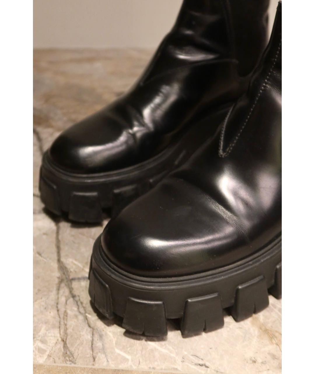 PRADA Черные кожаные ботинки, фото 6