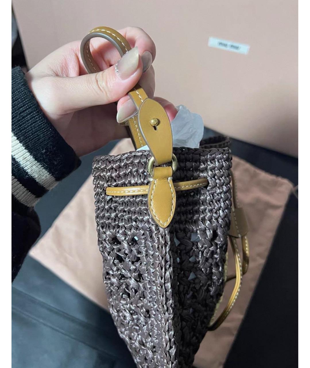 MIU MIU Коричневая сумка с короткими ручками, фото 7