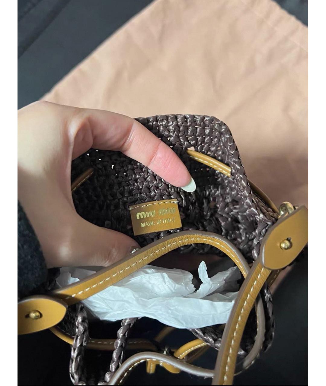 MIU MIU Коричневая сумка с короткими ручками, фото 4