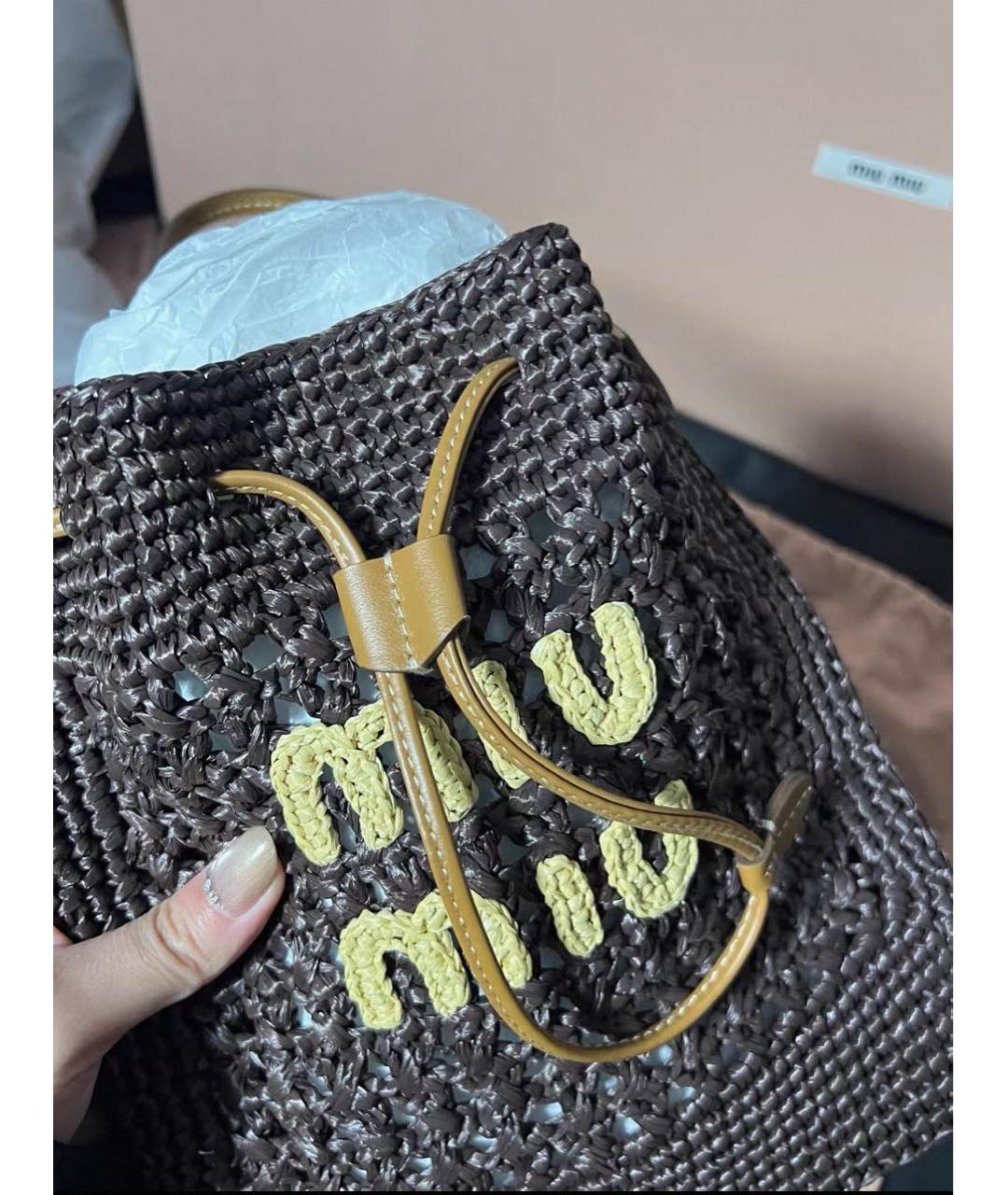 MIU MIU Коричневая сумка с короткими ручками, фото 8