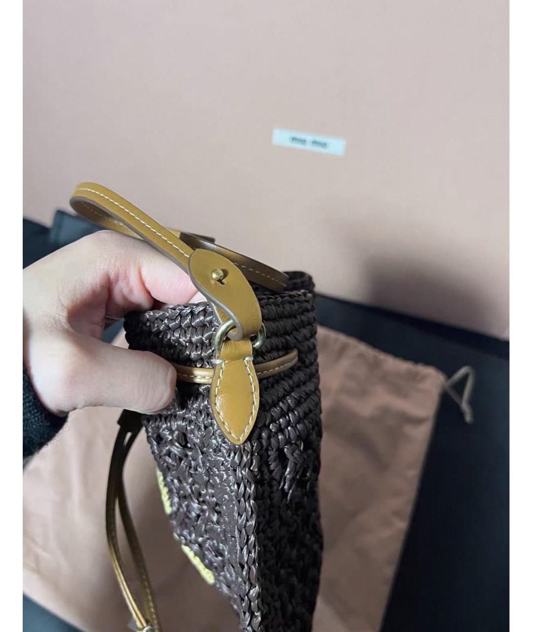 MIU MIU Коричневая сумка с короткими ручками, фото 6