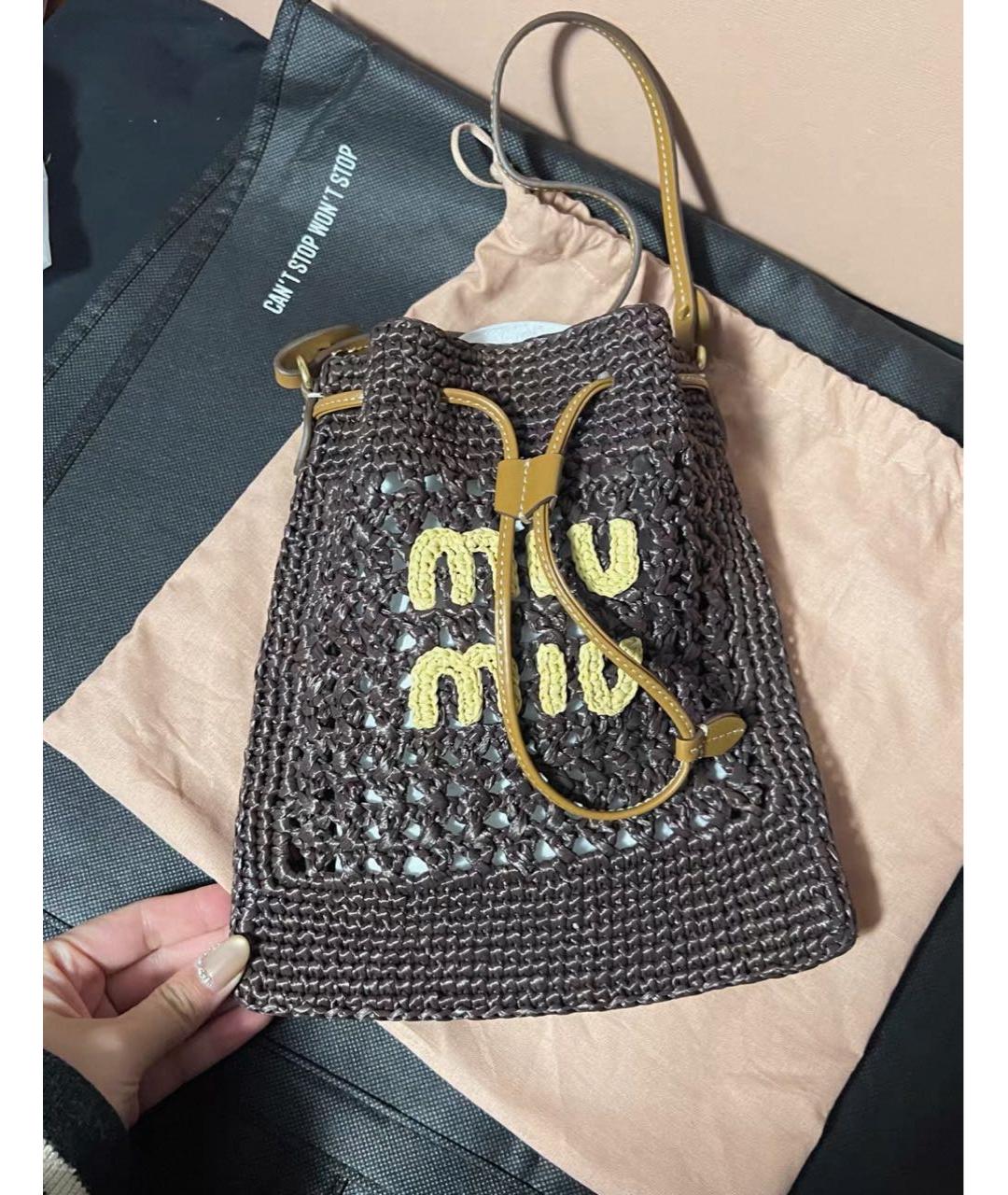 MIU MIU Коричневая сумка с короткими ручками, фото 5