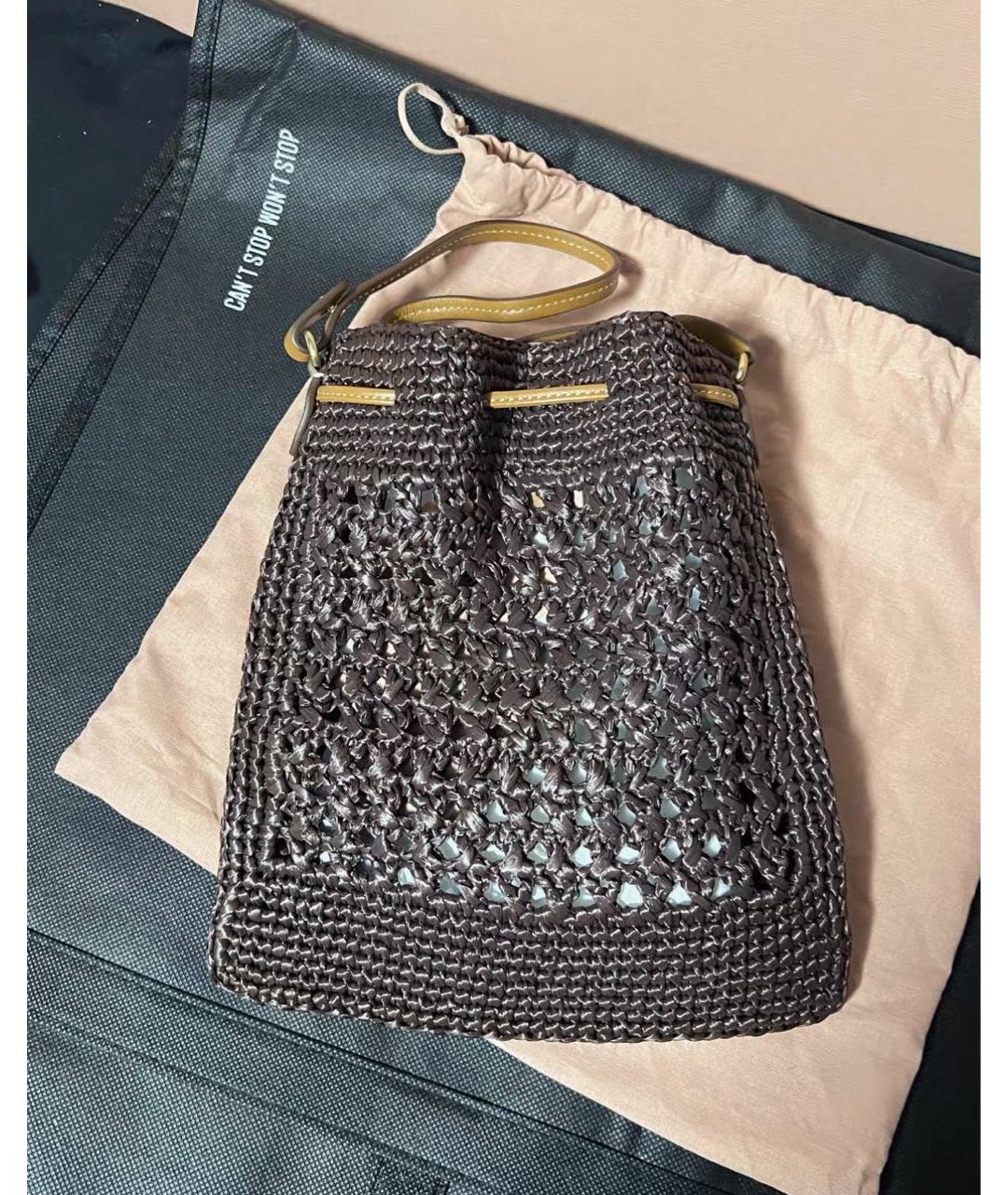 MIU MIU Коричневая сумка с короткими ручками, фото 3