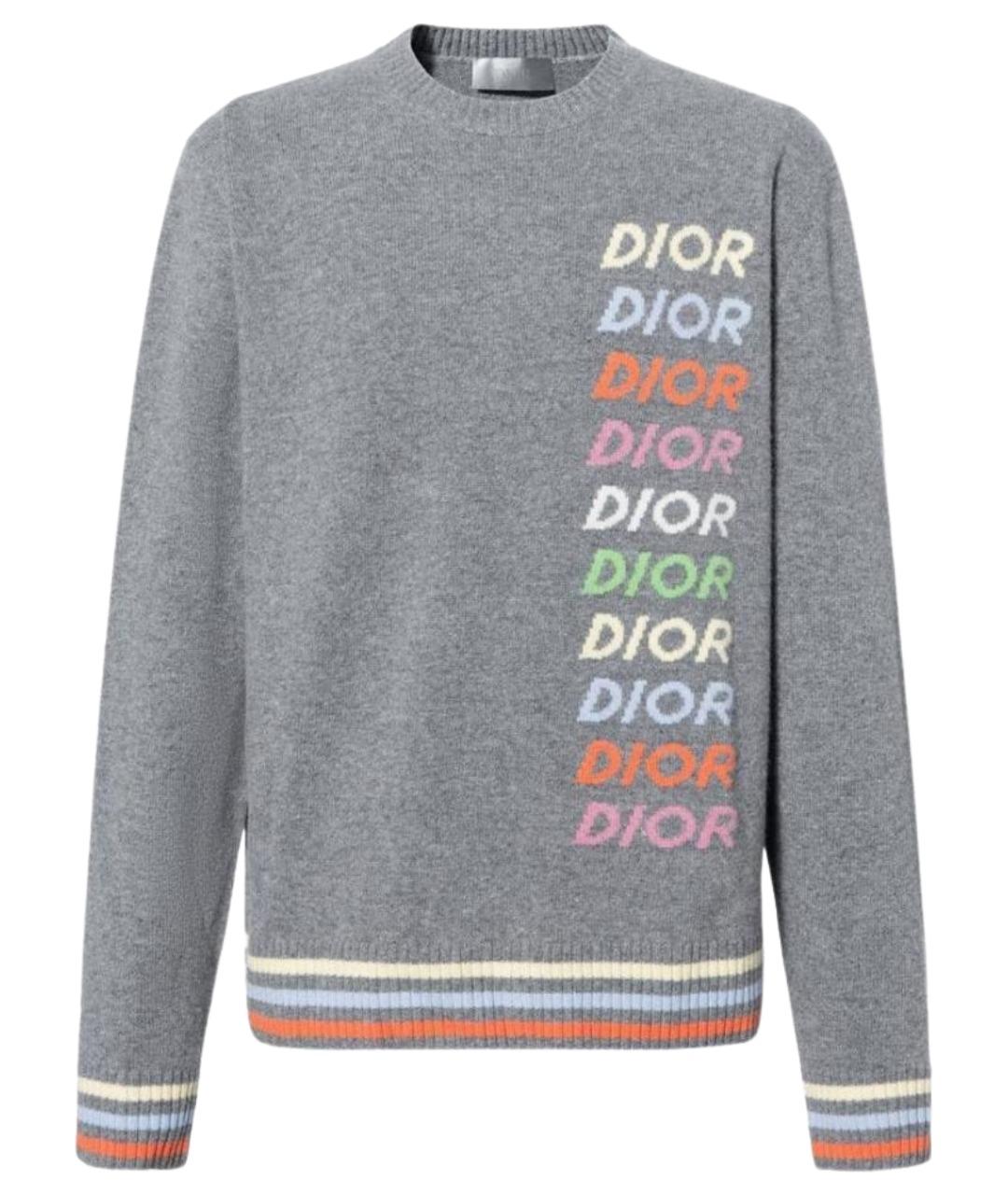 CHRISTIAN DIOR Серый кашемировый джемпер / свитер, фото 1