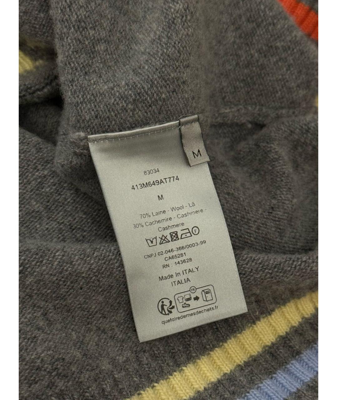 CHRISTIAN DIOR Серый кашемировый джемпер / свитер, фото 4