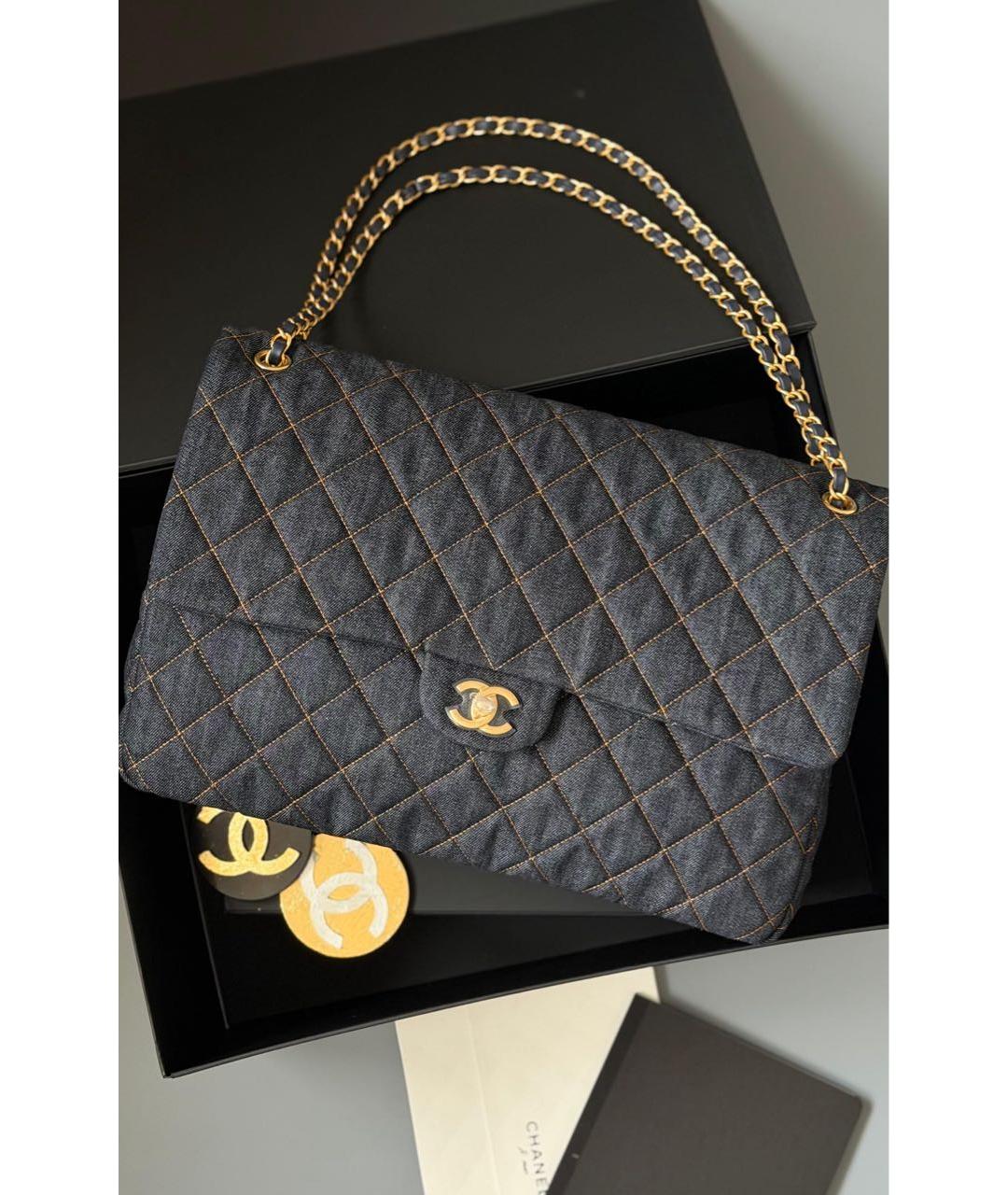 CHANEL Синяя деним сумка через плечо, фото 2