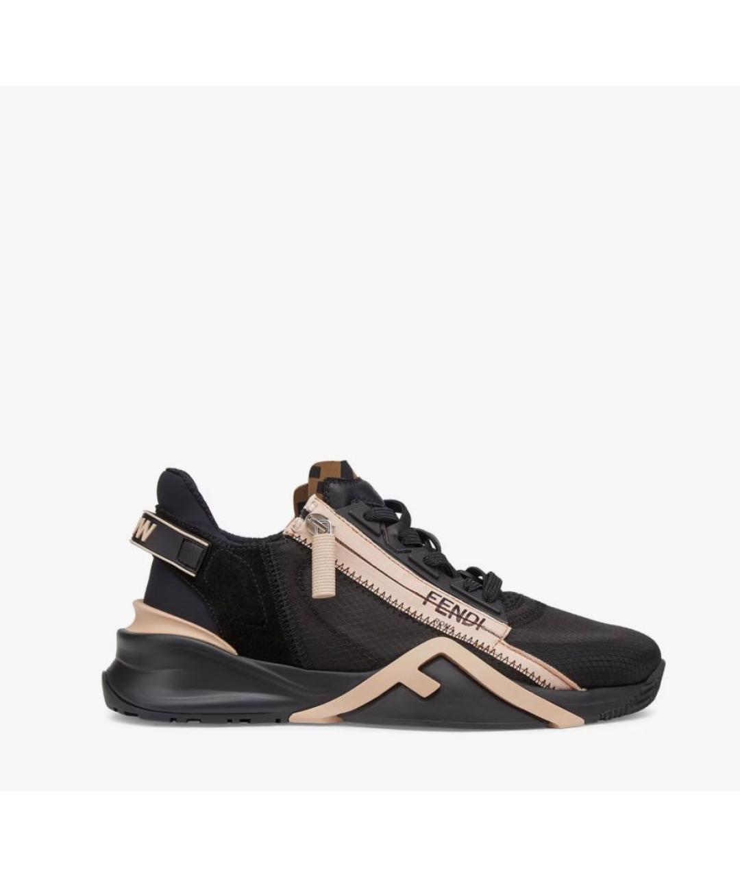 FENDI Черные текстильные кроссовки, фото 6