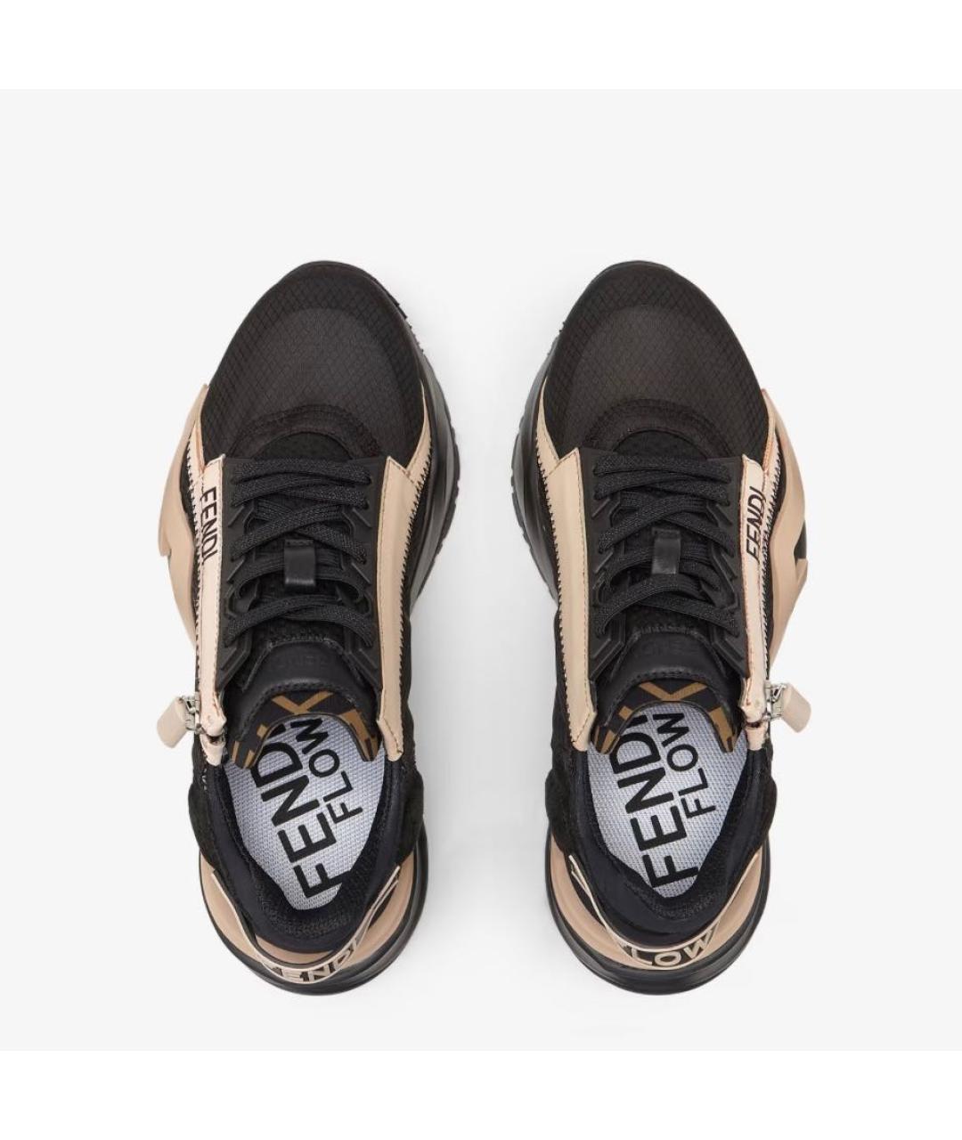 FENDI Черные текстильные кроссовки, фото 4