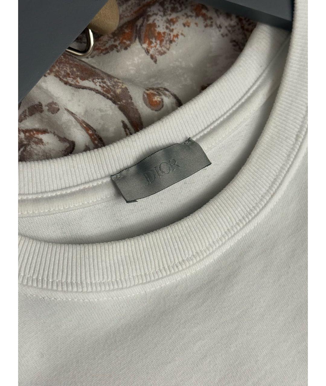 CHRISTIAN DIOR Белая хлопковая футболка, фото 4