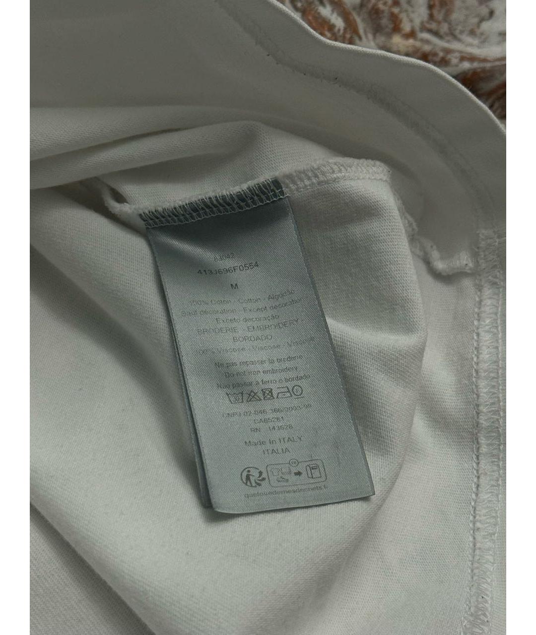 CHRISTIAN DIOR Белая хлопковая футболка, фото 5