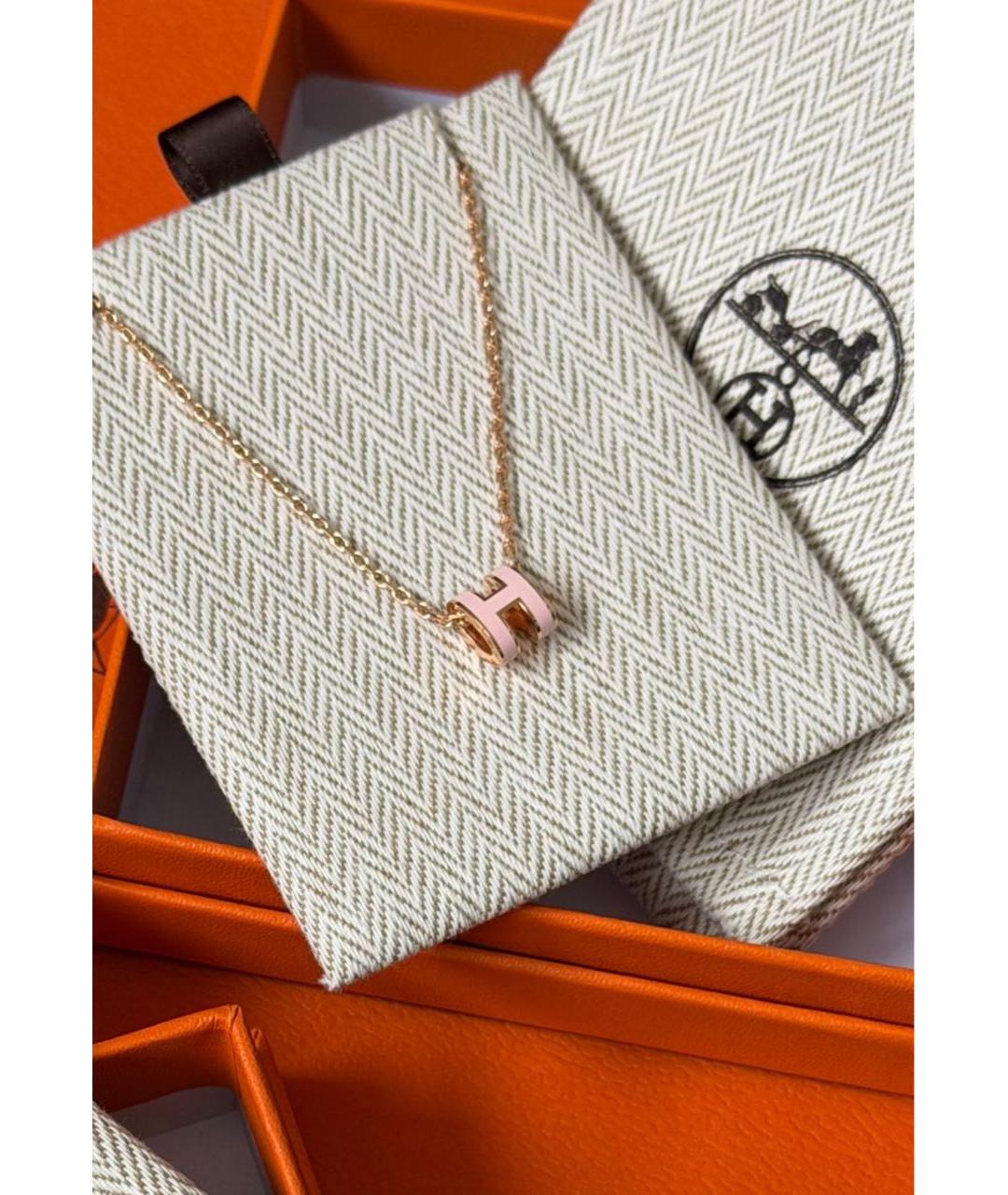 HERMES Розовая металлическая подвеска, фото 2