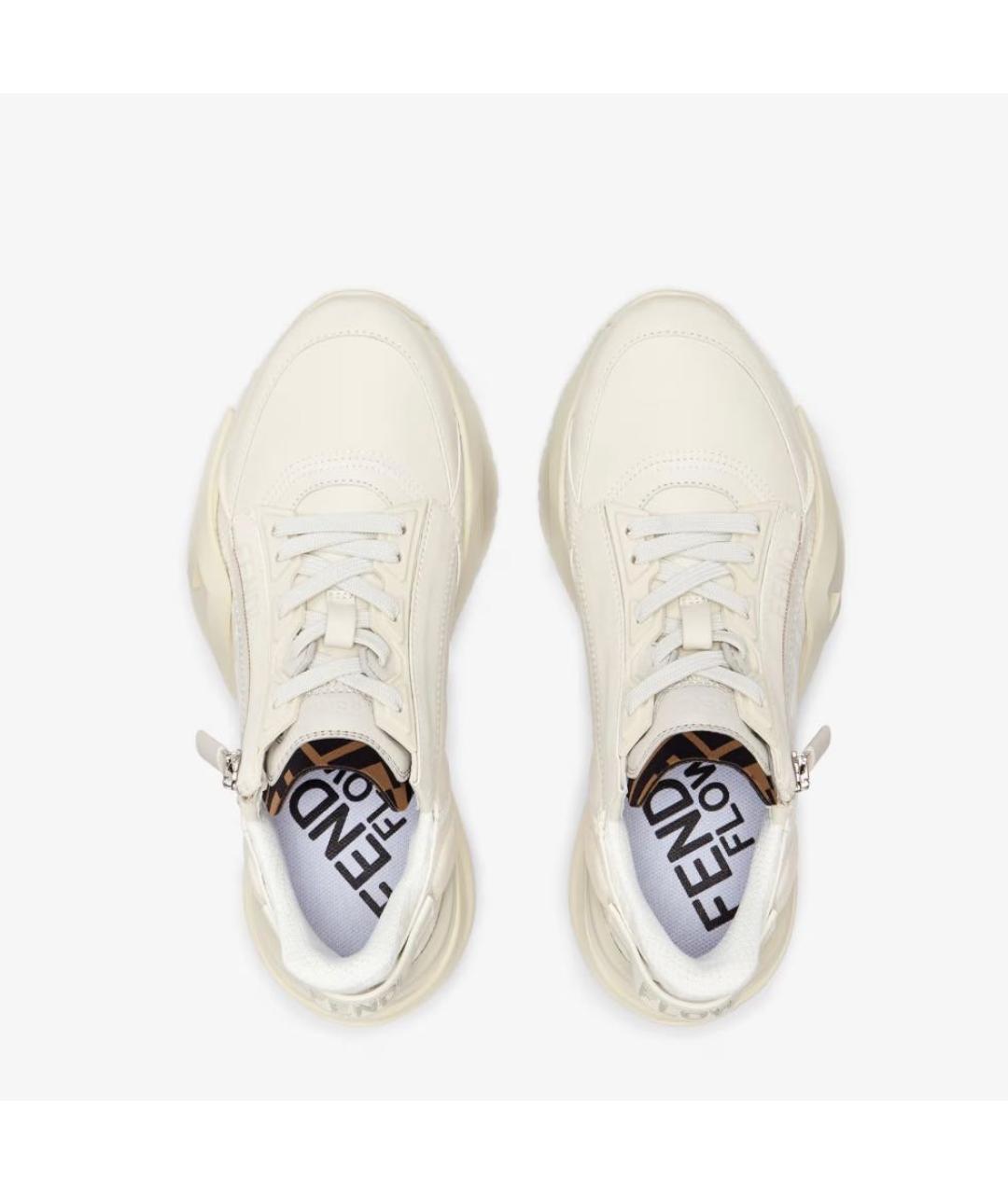 FENDI Бежевые кроссовки, фото 4