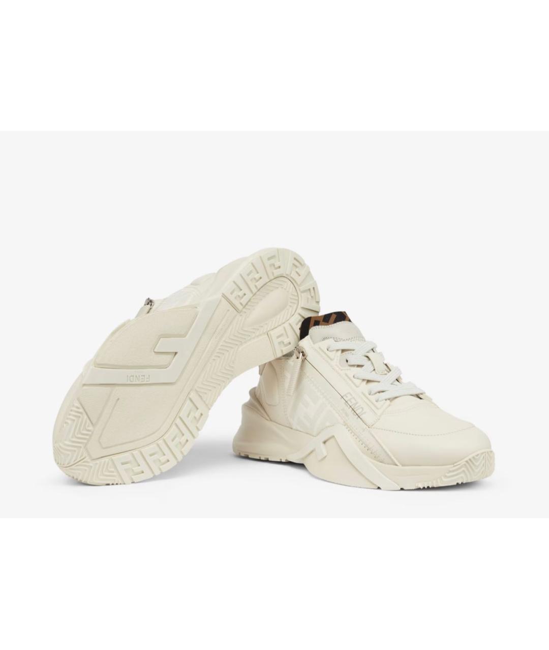 FENDI Бежевые кроссовки, фото 5
