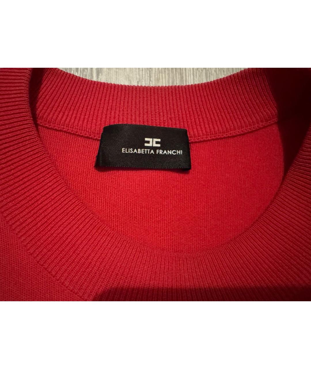 ELISABETTA FRANCHI Розовый хлопковый джемпер / свитер, фото 3