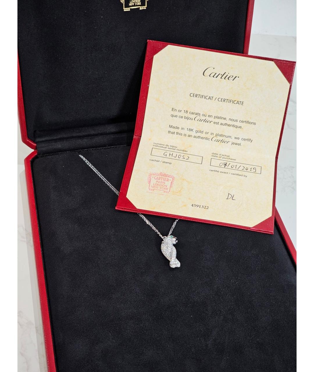 CARTIER Серебряное колье из белого золота, фото 2