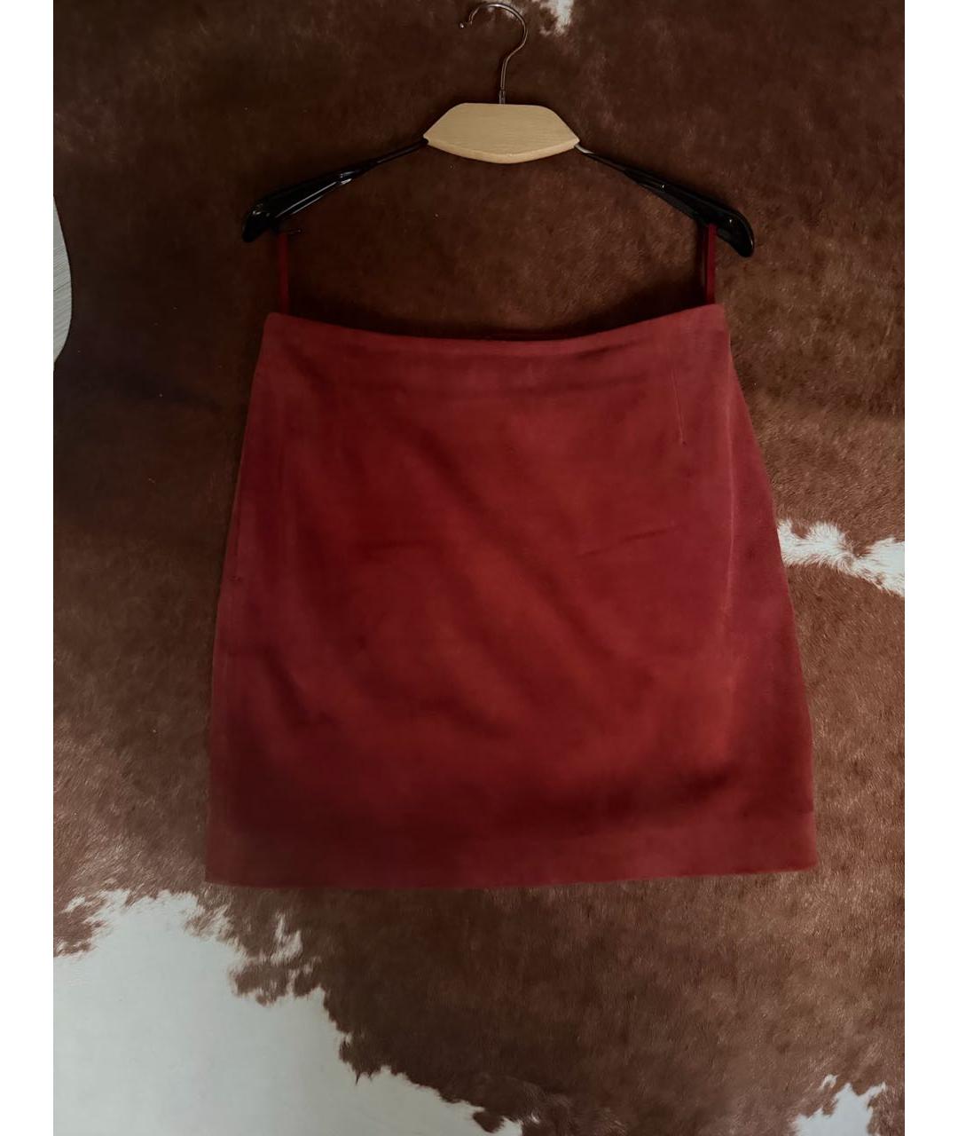 12 STOREEZ Бордовый замшевый костюм с юбками, фото 3