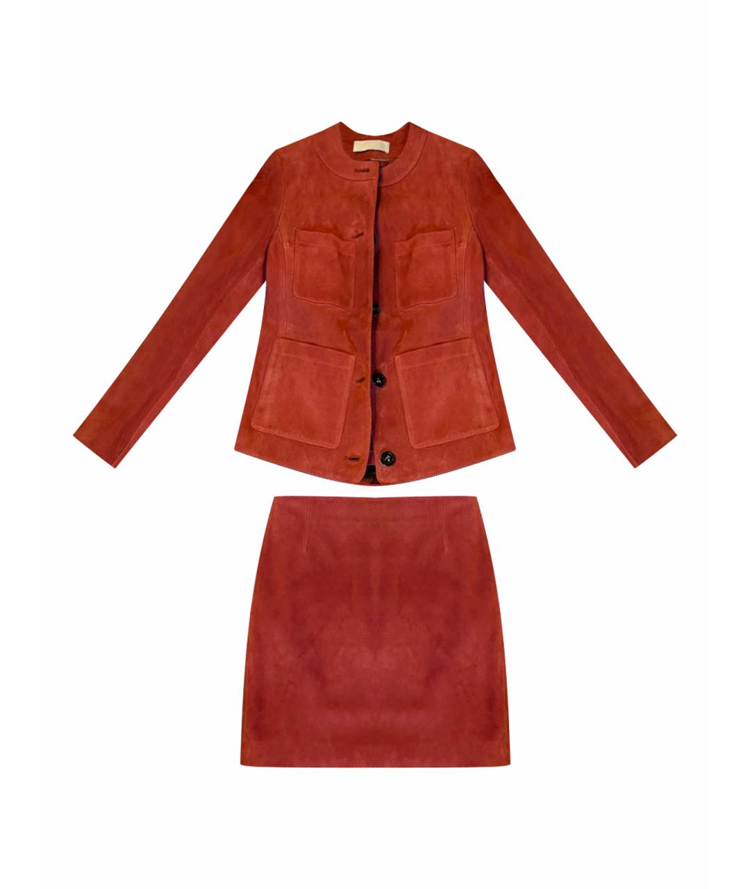 12 STOREEZ Бордовый замшевый костюм с юбками, фото 1