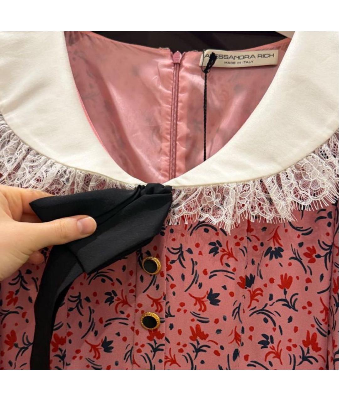 ALESSANDRA RICH Розовое шелковое вечернее платье, фото 6