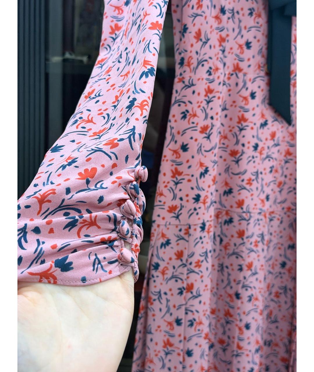 ALESSANDRA RICH Розовое шелковое вечернее платье, фото 4