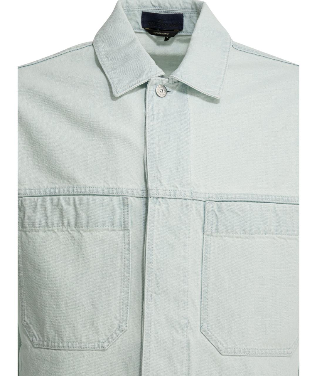 STONE ISLAND Голубая хлопковая куртка, фото 3
