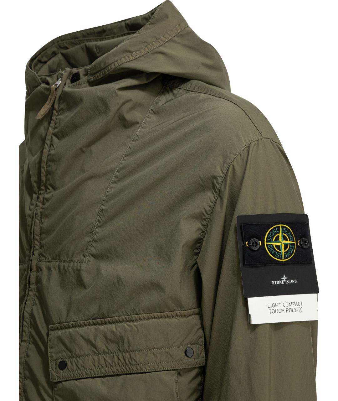 STONE ISLAND Зеленая полиэстеровая куртка, фото 3