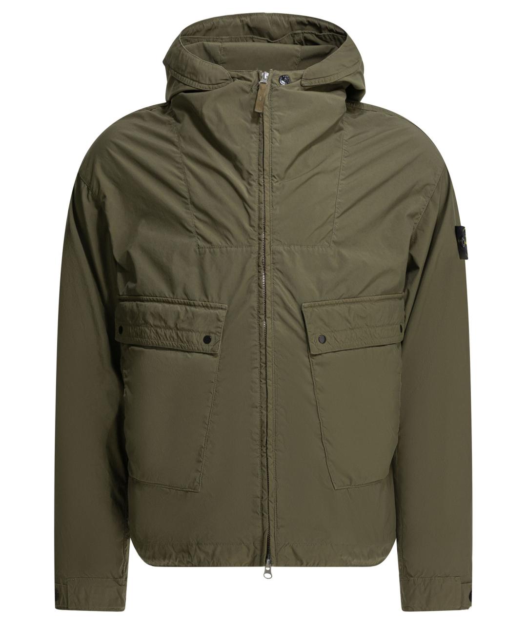 STONE ISLAND Зеленая полиэстеровая куртка, фото 1