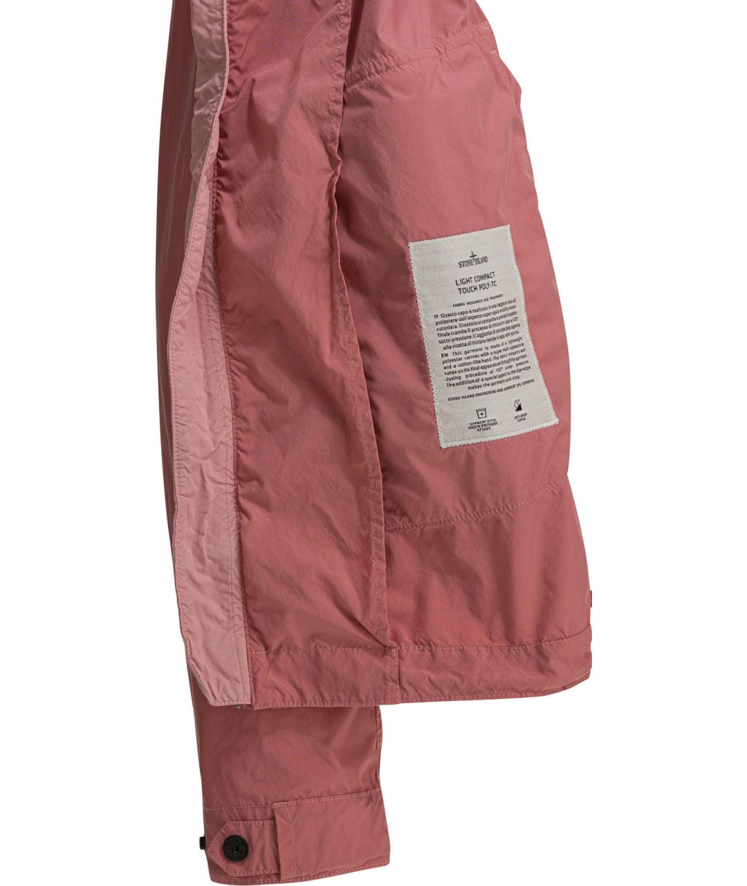 STONE ISLAND Розовая полиэстеровая куртка, фото 4