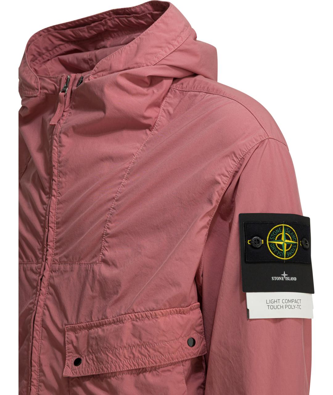 STONE ISLAND Розовая полиэстеровая куртка, фото 3